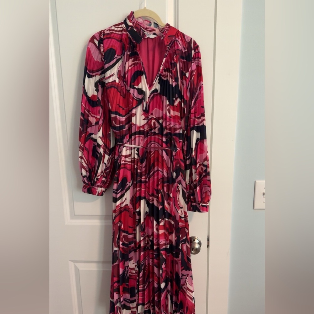 CROSBY by Mollie Burch Vibrant Pink and Black Long Sleeve Dress